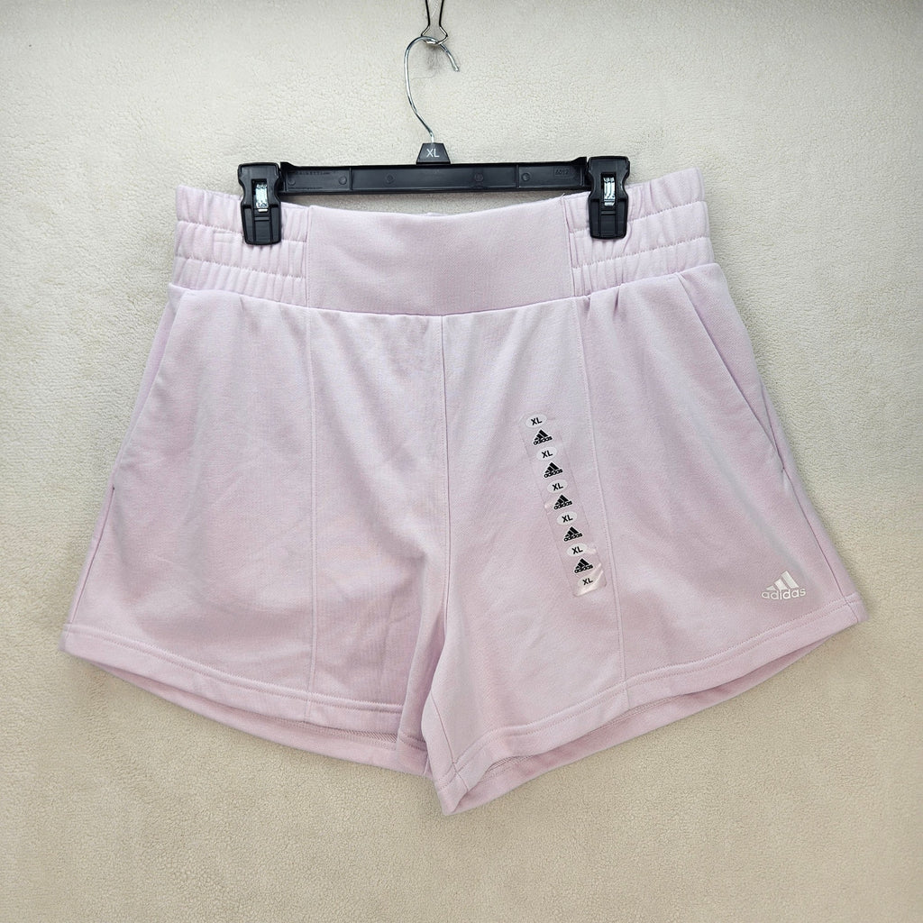 ADIDAS WOMEN'S XL POCKET PULL ON HYPERGLAM FRENCH TERRY SHORTS PINK NWT