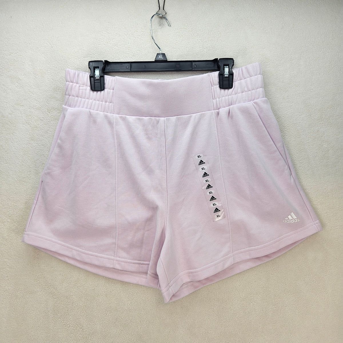 ADIDAS WOMEN'S XL POCKET PULL ON HYPERGLAM FRENCH TERRY SHORTS PINK NWT