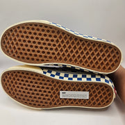 VANS WOMEN'S 8.5 SK8-HI CHECKERBOARD SIDEWALL CLASSIC BLUE SKATEBOARD NWOB