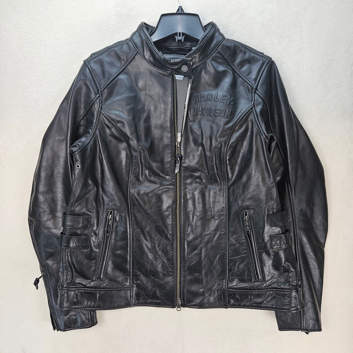 HARLEY DAVIDSON WOMEN'S XL CAFE RACER MODULAR LEATHER JACKET BLK 98019-23VW