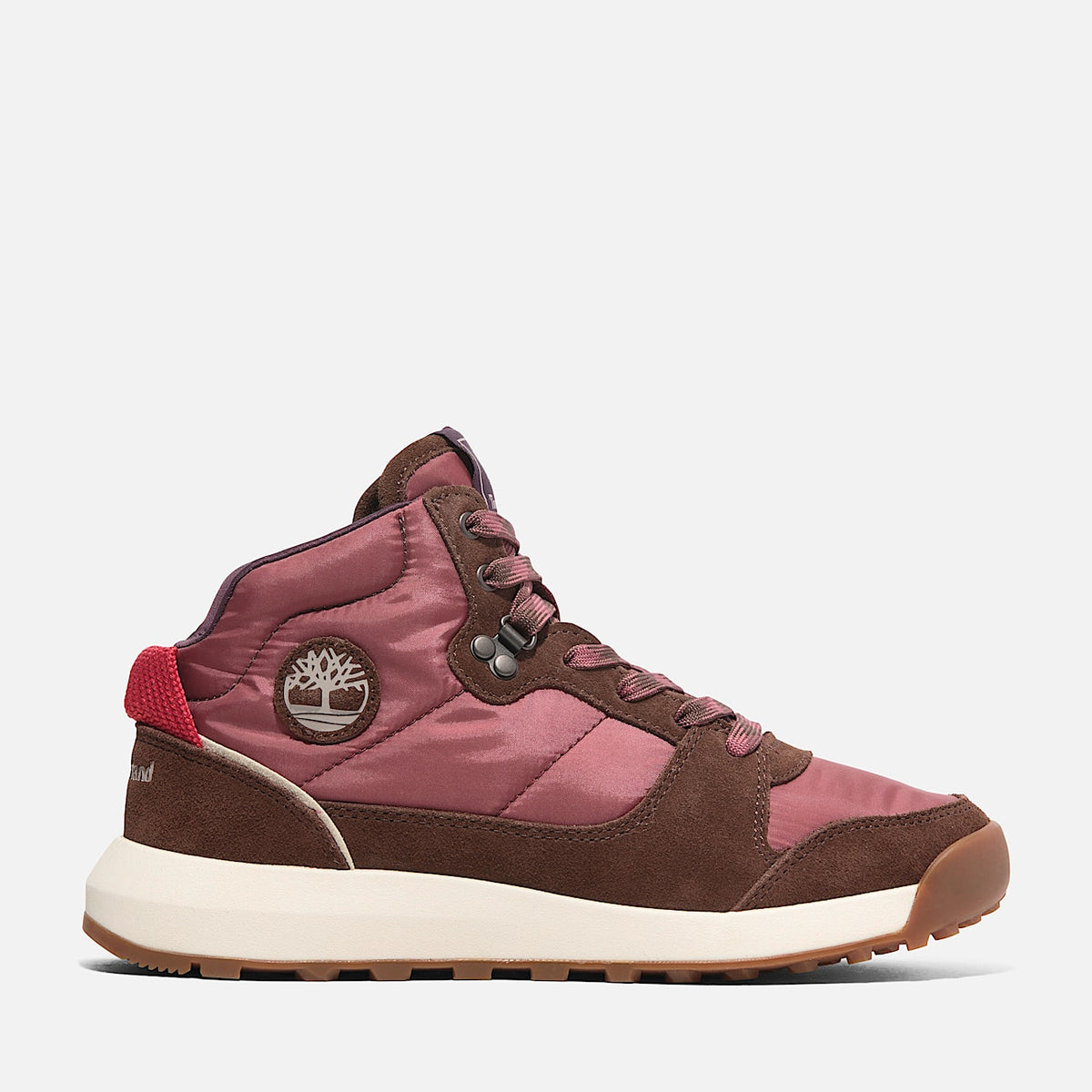 TIMBERLAND WOMEN'S 10 RETRO SWIFT HI TOP LACE SNEAKER MED RED WOVEN TB0A28DTEKA