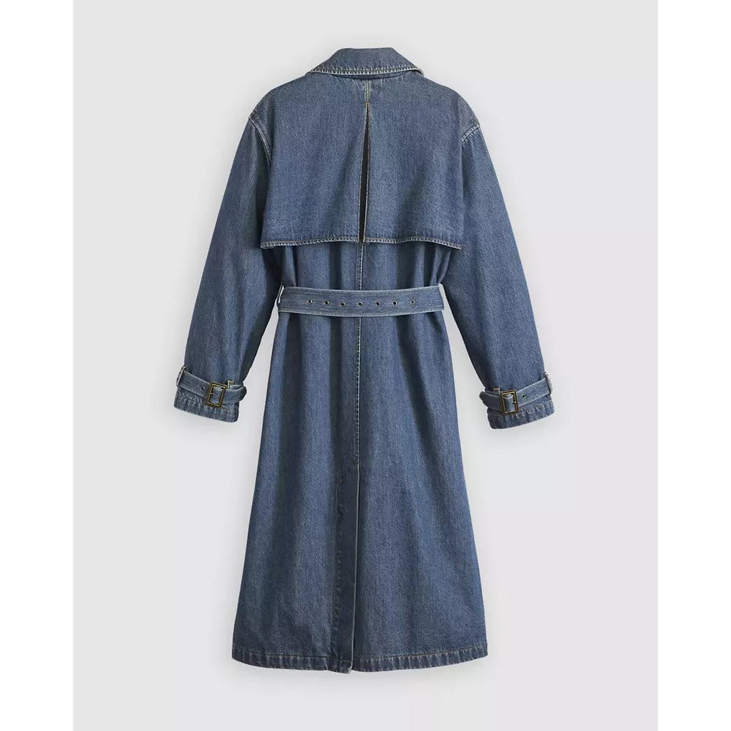 LEVIS WOMEN'S SMALL SPADE TRENCH COAT DARK WASH A89760001 NWT