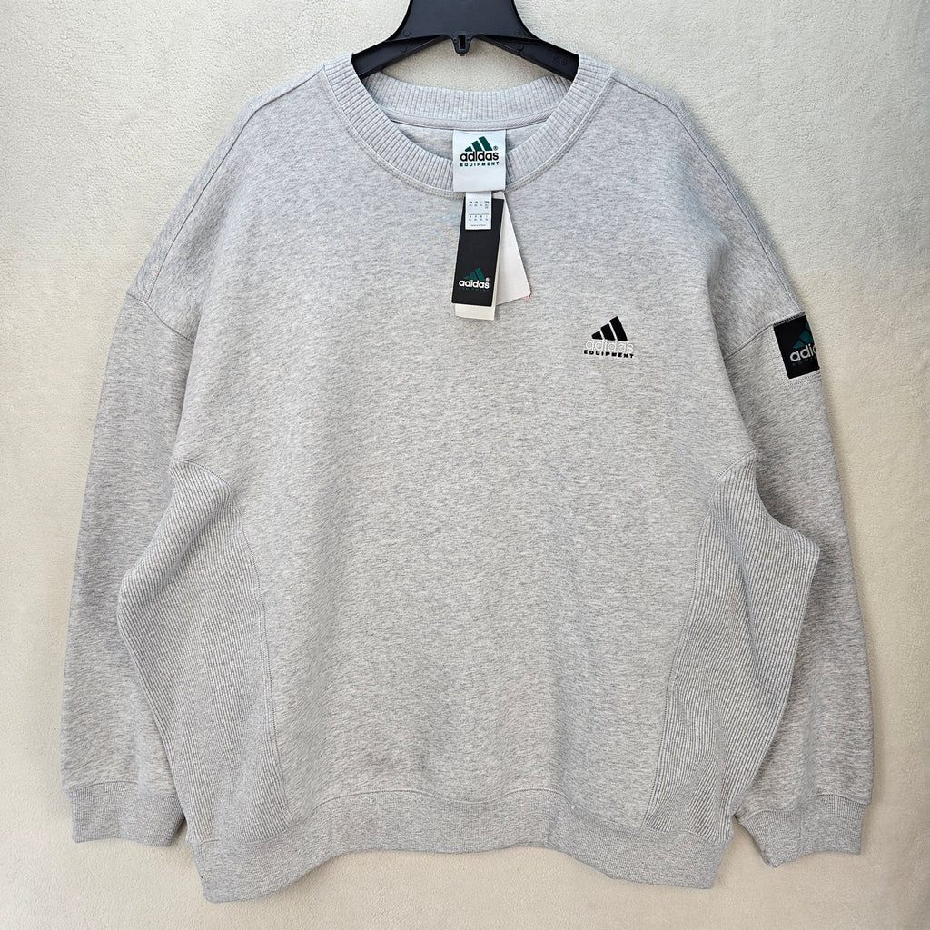 ADIDAS EQT MEN'S XXL OVERSIZED HEATHER GREY VINTAGE OG CREWNECK SWEATSHIRT NWT
