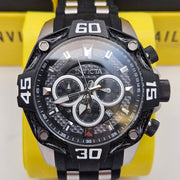 INVICTA 44704 PRO DIVER MEN'S QUARTZ BLACK AND SILVER WATCH