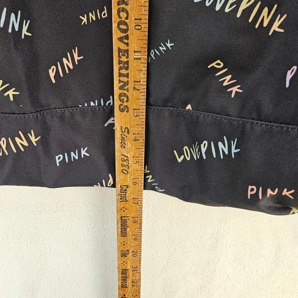 LOT OF 2 - VICTORIA'S SECRET PINK REUSEABLE TOTE BAG BLK SHOPPING BEACH GYM NWT
