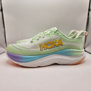 HOKA MEN'S 12.5 LUNA MOTH WHITE SKYFLOW RUNNING SHOES 1155111 LHW GREEN RAINBOW