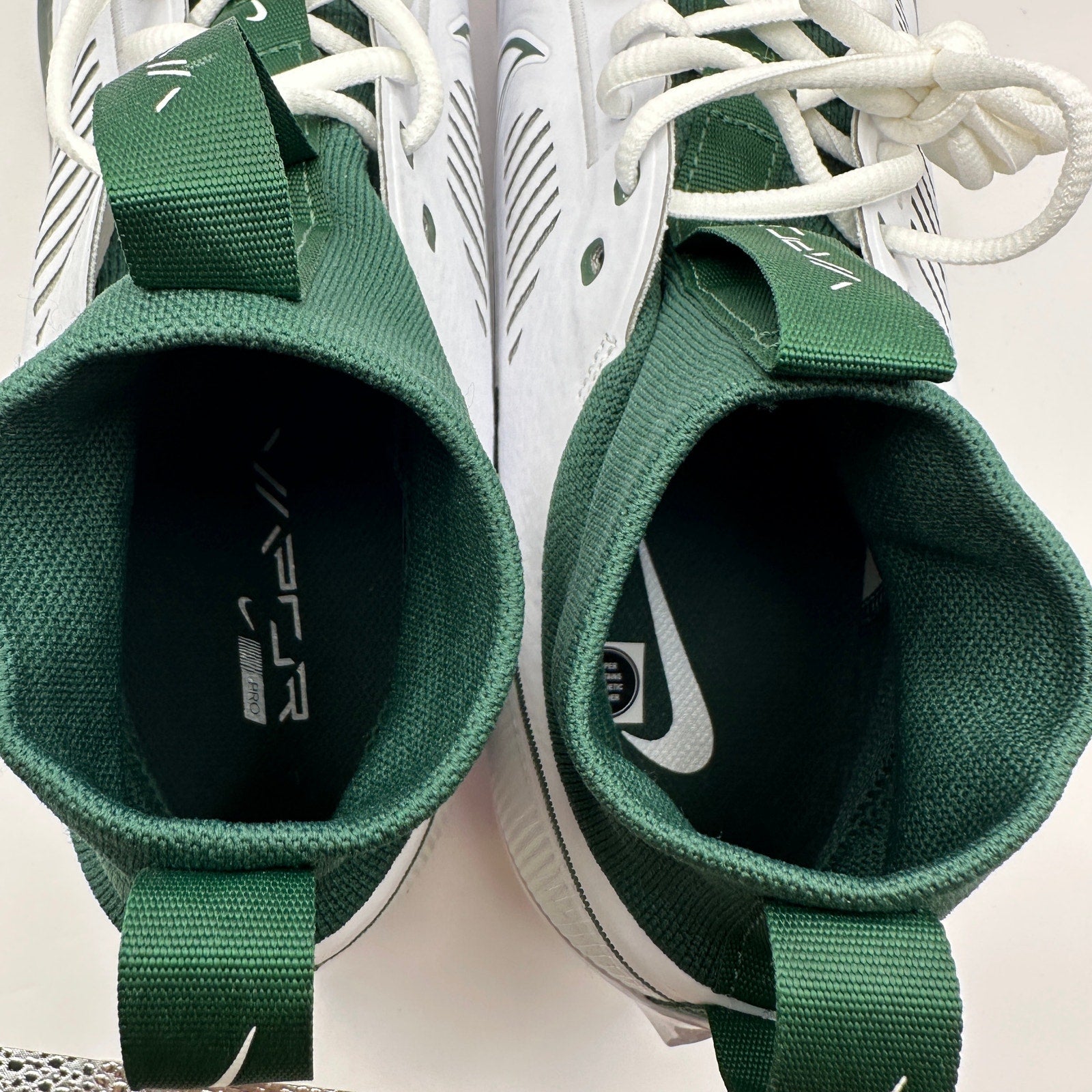 NIKE Men's 14 VAPOR EDGE PRO 360 2 White/Green Football Cleats