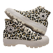 CONVERSE WOMEN'S CHUCK TAYLOR ALL STAR LUGGED HI CHEETAH WHITE BLACK 571250C