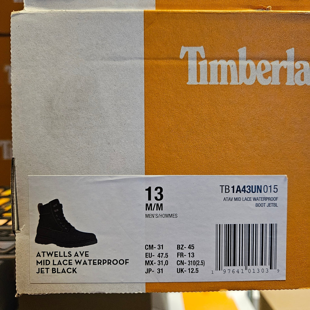 TIMBERLAND MEN'S 13 ATWELLS AVE ANKLE BOOT JET BLACK NUBUCK NIB