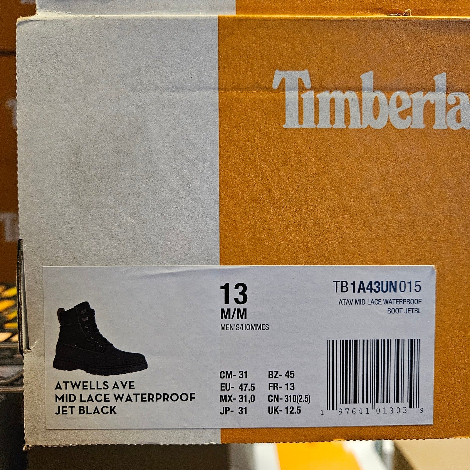 TIMBERLAND MEN'S 13 ATWELLS AVE ANKLE BOOT JET BLACK NUBUCK NIB