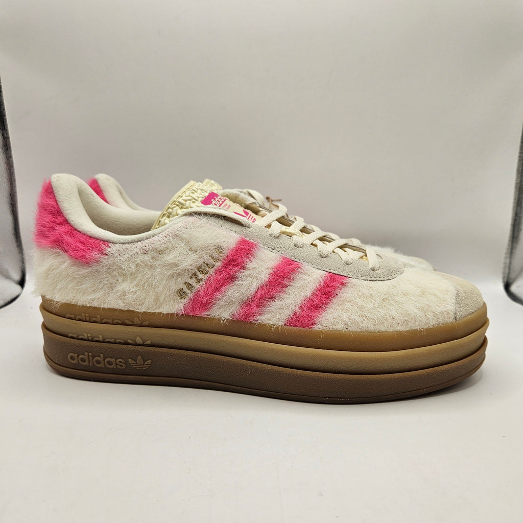 ADIDAS ORIGINALS WOMEN'S 9.5 GAZELLE BOLD SHOCK PINK WHITE GOLD JS3908 NWOB