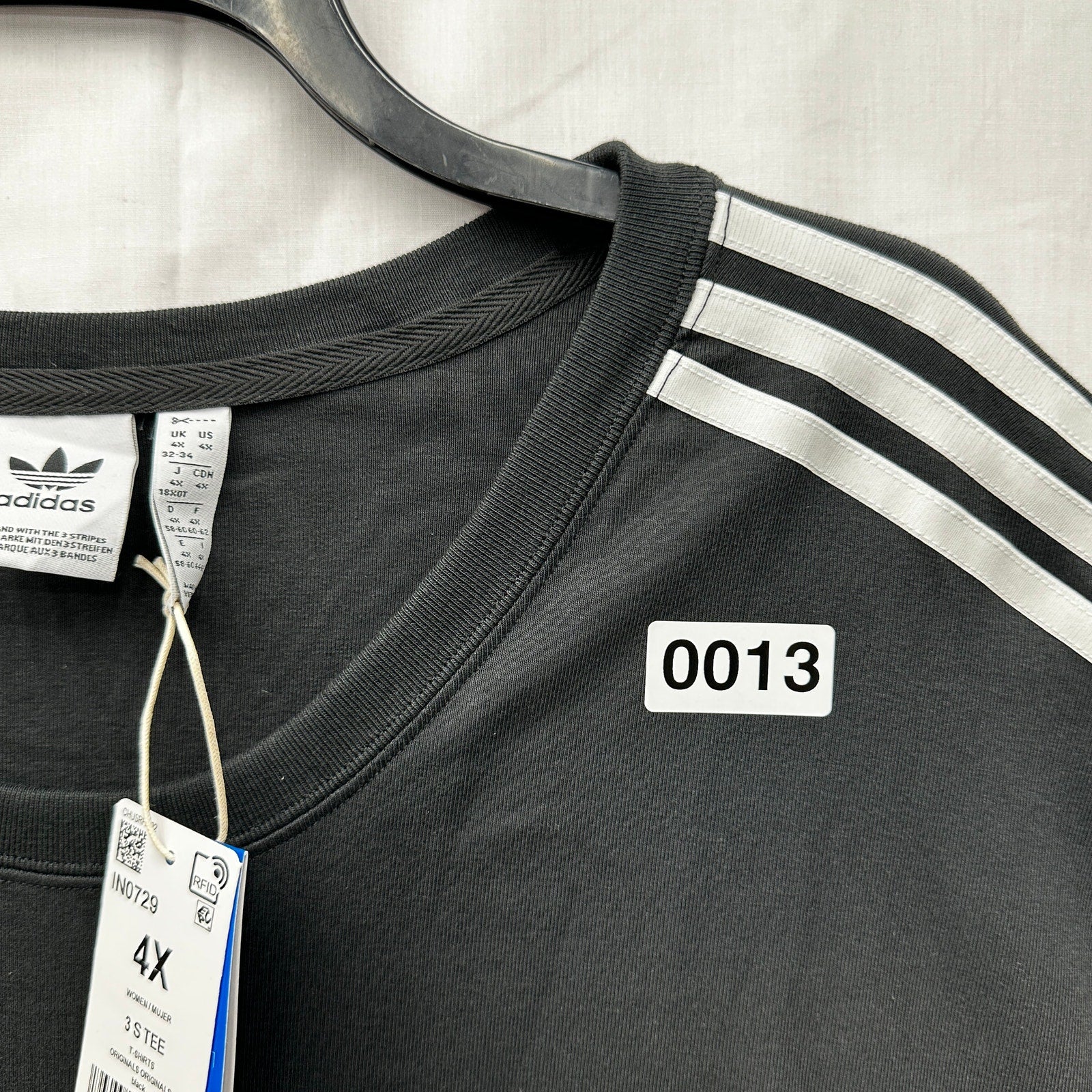 Adidas Womens 4X Plus Size Original Black Tee Shirt XXXXL