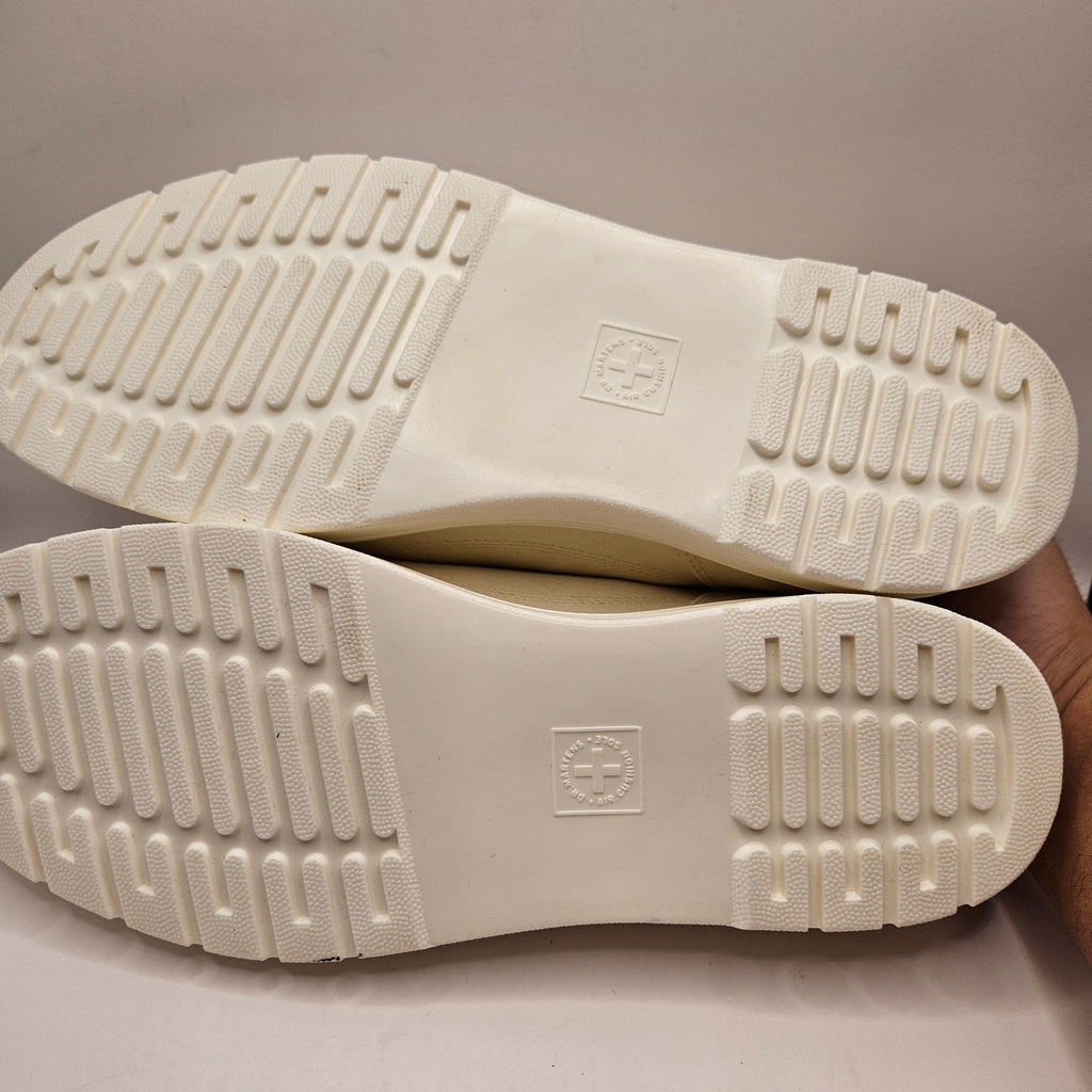 DR MARTENS MEN'S 13 BROOKLINE 6 EYE WHITE CANVAS SHOE OFF NWOB