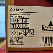 VANS MEN'S 9.5 OLD SKOOL JUMBO VANS BLUE WHITE LOW TOP SNEAKER NIB