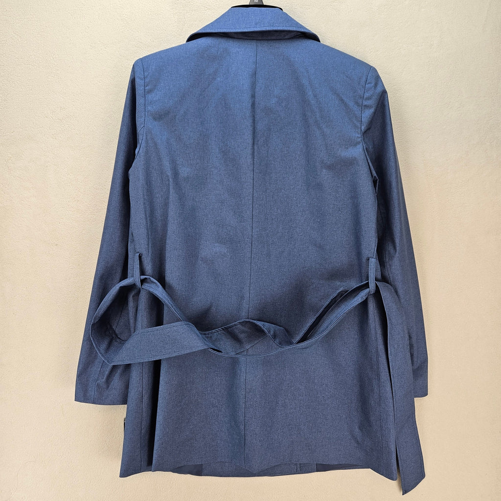 LAUREN RALPH LAUREN WOMEN'S SMALL CHAMBRAY DOUBLE BREASTED TRENCH COAT BLUE NWT