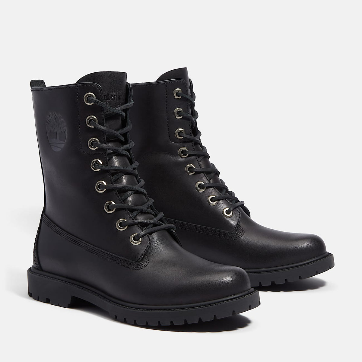TIMBERLAND WOMEN'S 7 PREMIUM 8 INCH LACE WP BLACK FULL GRAIN BOOT TB0A43MXW02