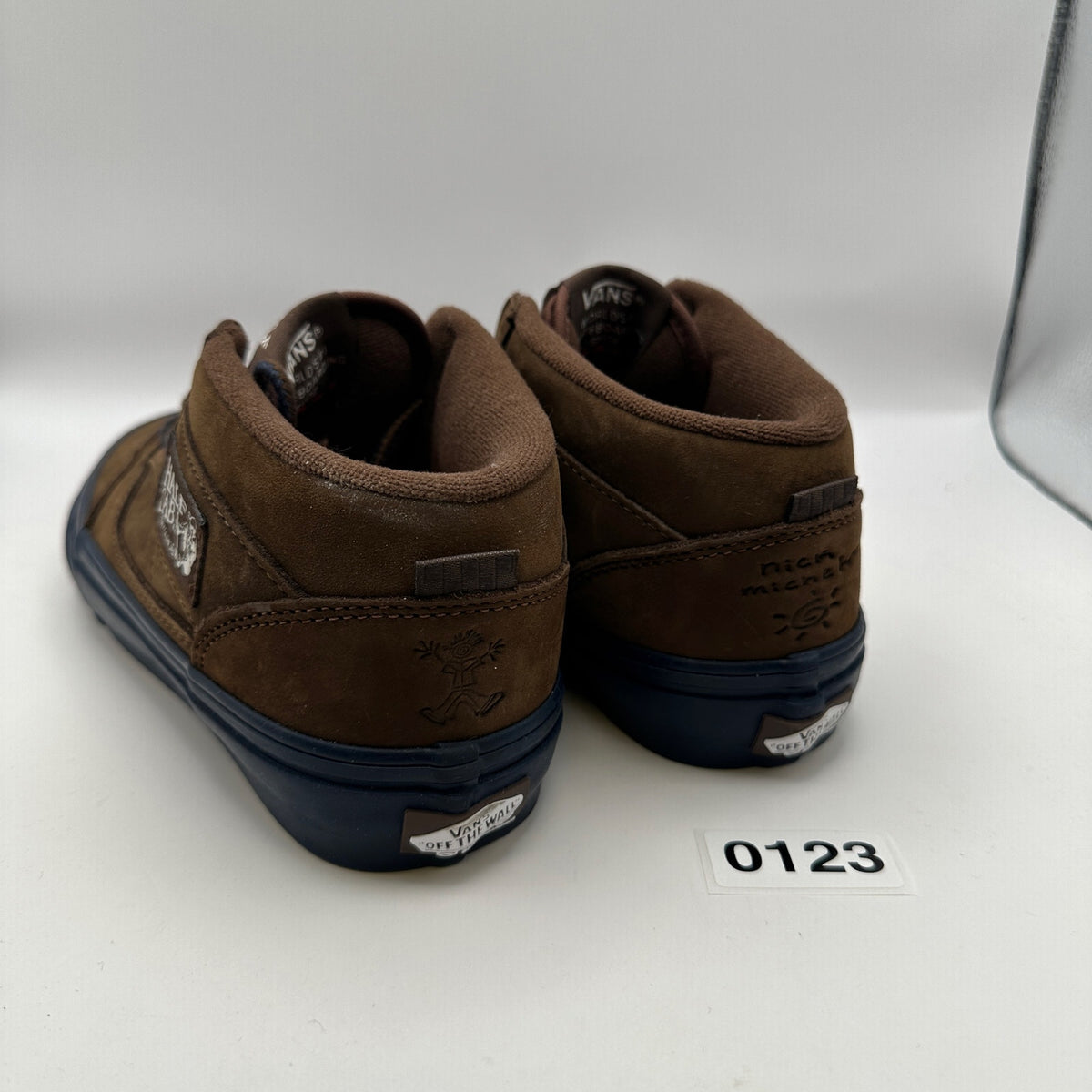 VANS X NICK MICHEL MEN'S SIZE 6 HALF CAB SUEDE BROWN/NAVY BLUE