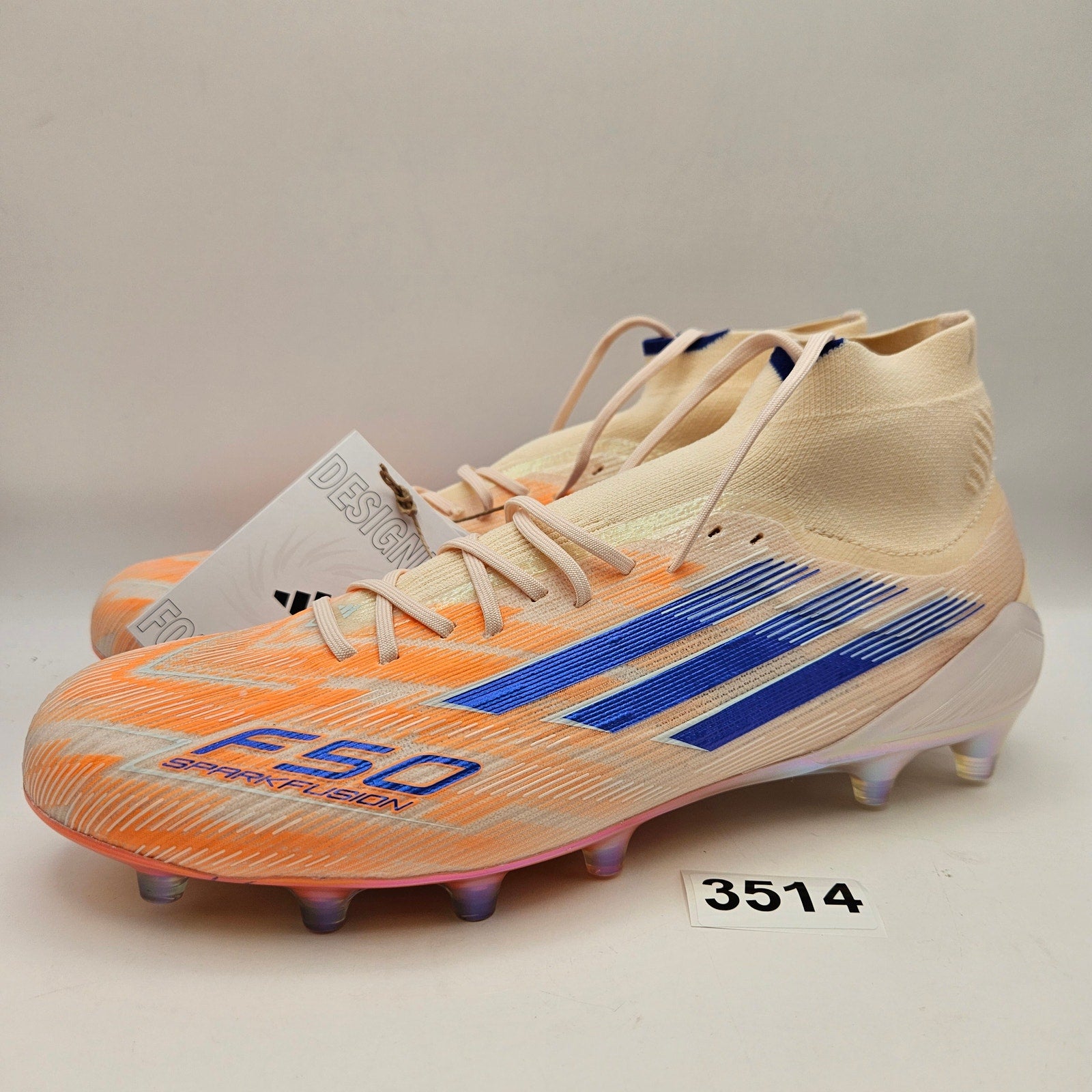 ADIDAS W8.5 F50 SPARKFUSION ELITE MID FG AG ORANGE SOCCER CLEATS JH7647 NWOB