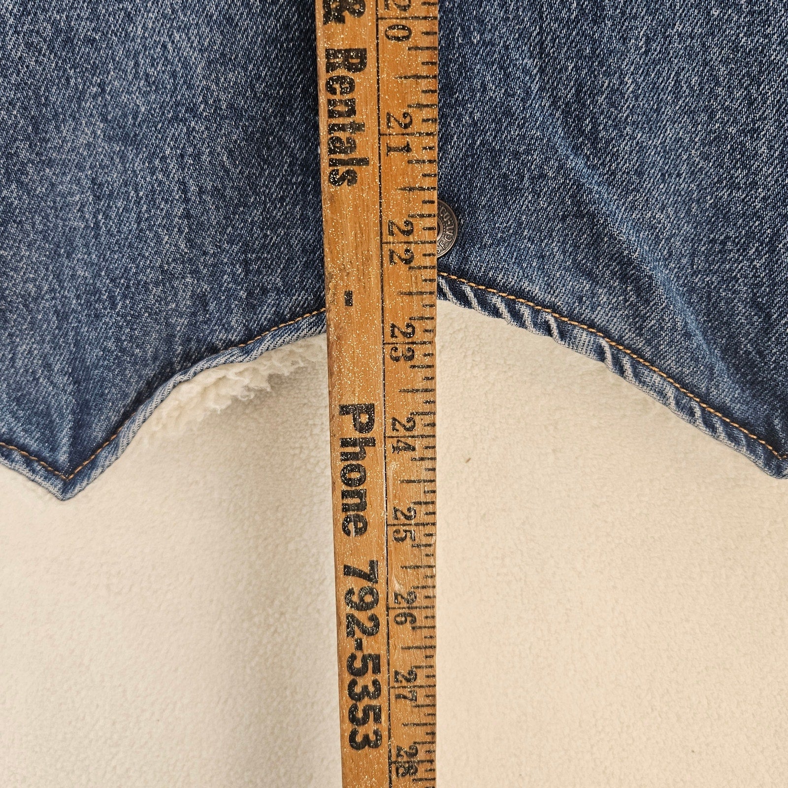 LEVI'S MEN'S SMALL WESTERN DENIM SHERPA VEST NWT SKY DESERT MEDIUM WASH