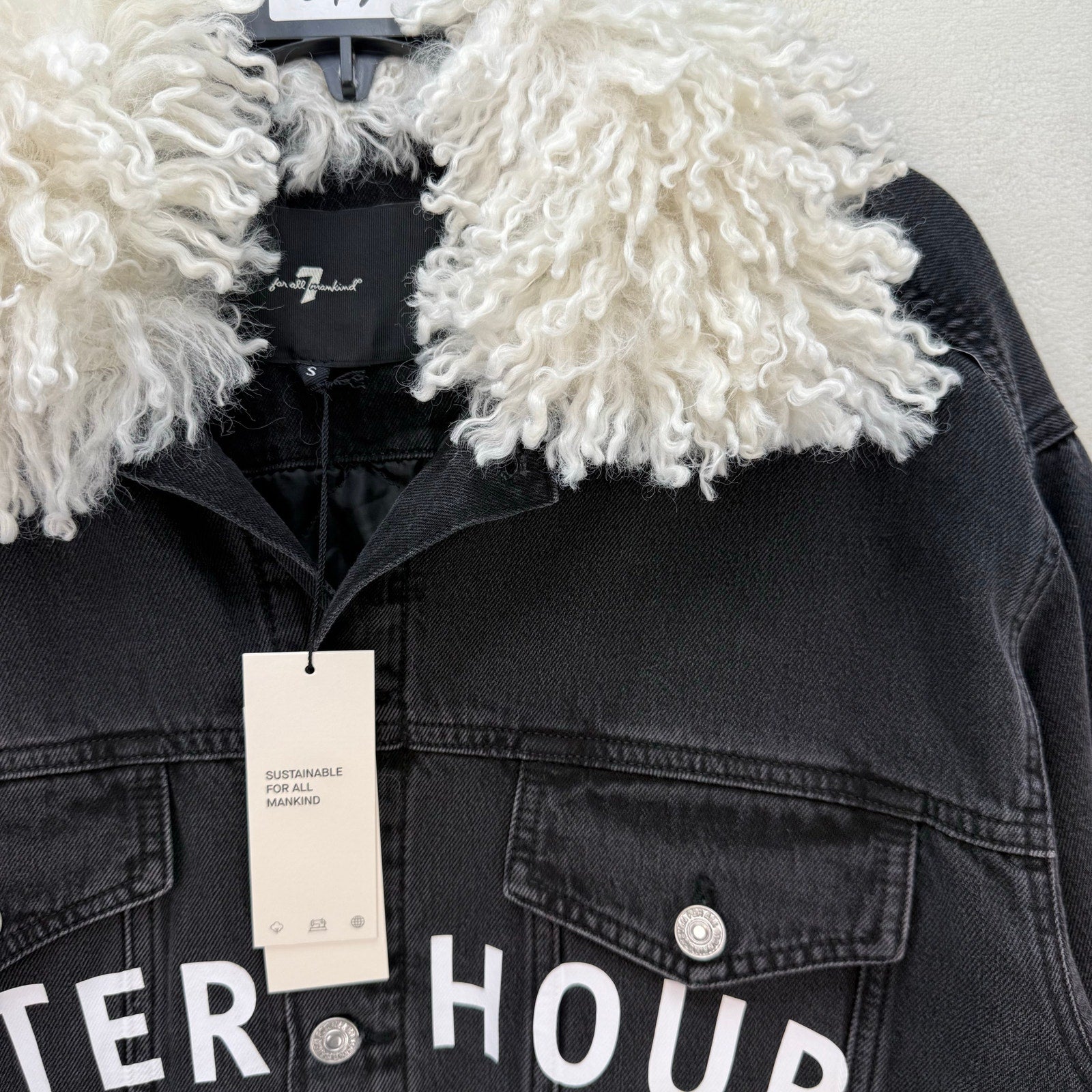 7 FOR ALL MANKIND X AFTERHOURS WOMEN'S SMALL QUILTED DENIM JACKET $248