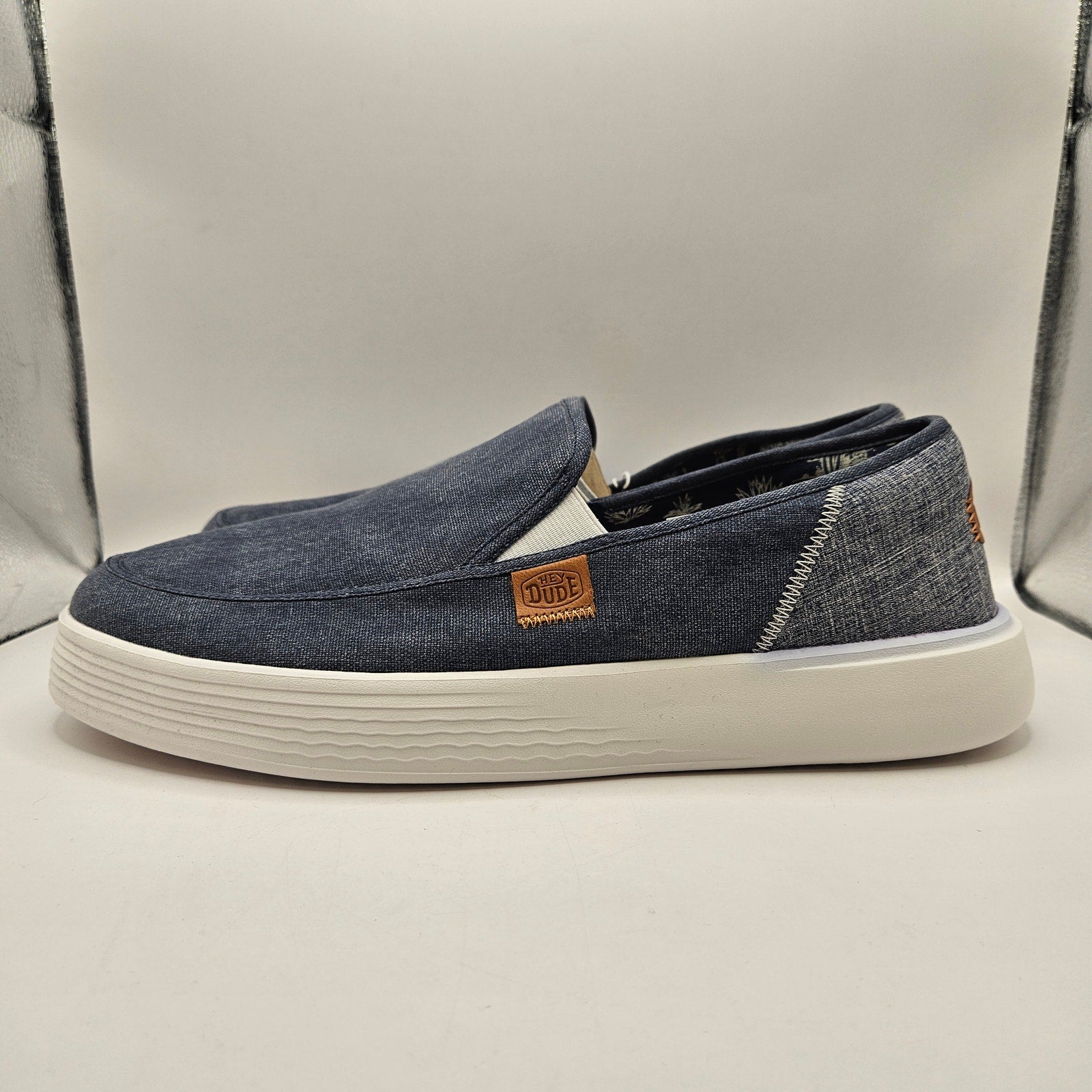 HEY DUDE MEN'S 14 SUNAPEE M CRAFT NAVY LOW TOP SNEAKER NWT 40178-410