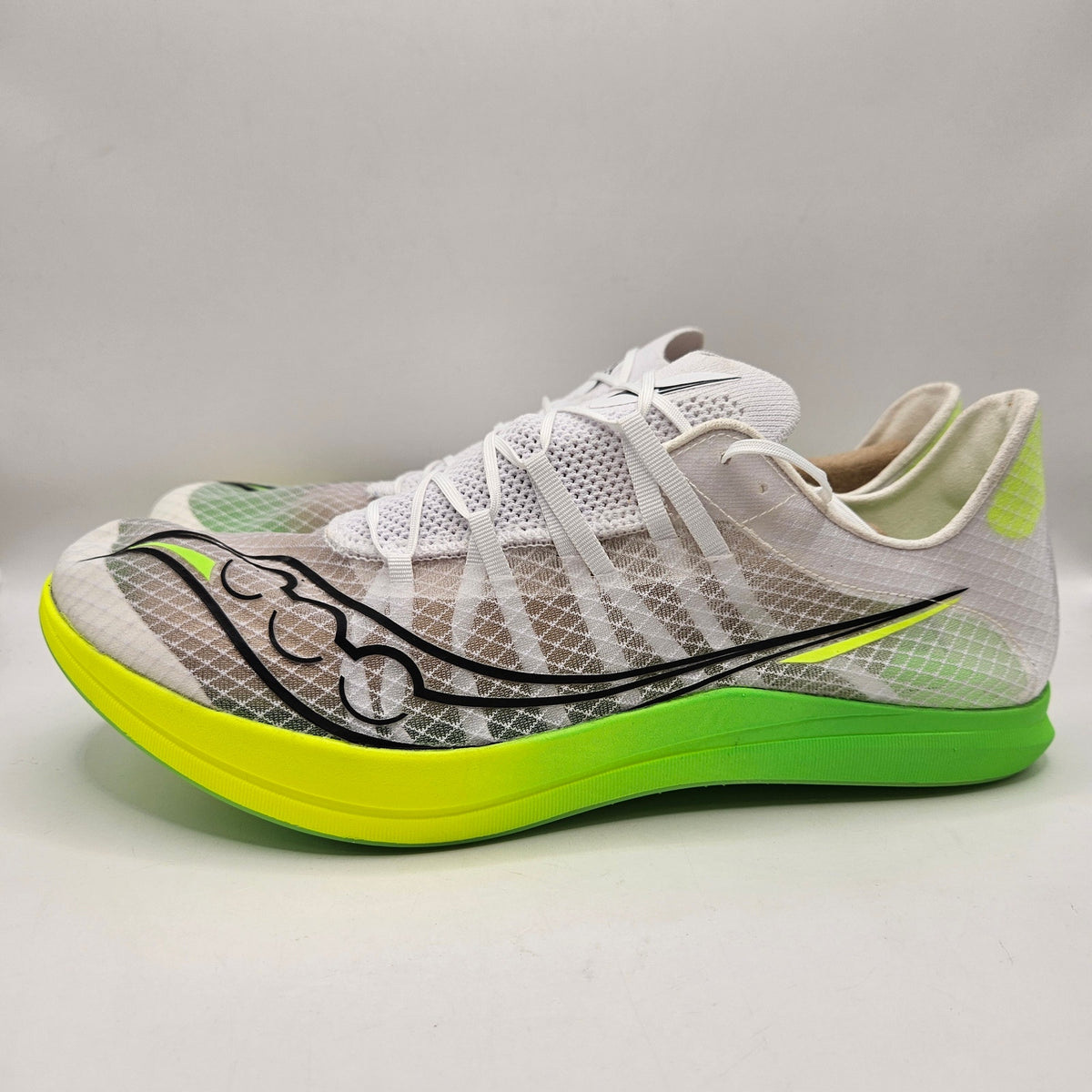 SAUCONY MEN'S 11.5 TERMINAL VT TRACK & FIELD SPIKES SHOES S29101-01 SLIME WHITE