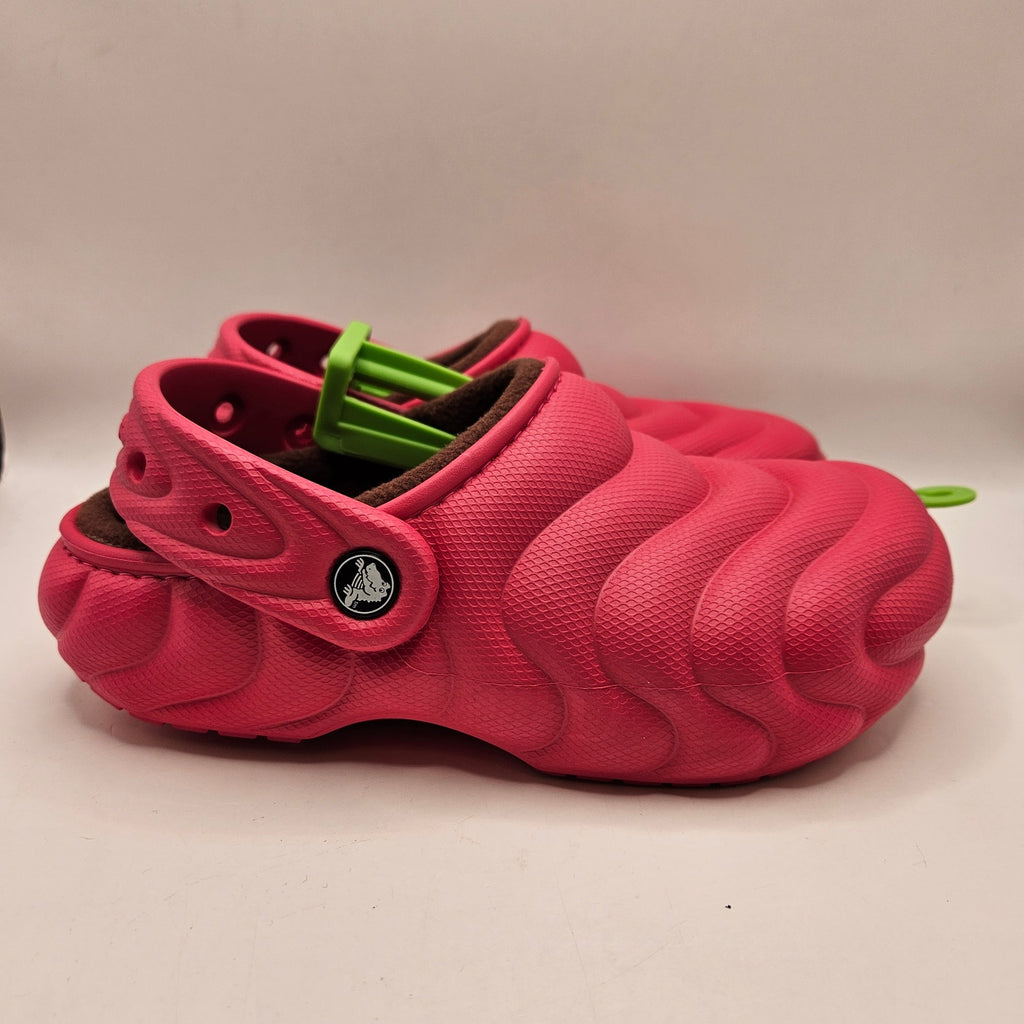 CROCS WOMEN'S 5 ECHO WAVE CLOG PINK MAROON LINED FLEECE SLIP ON SHOES NWT