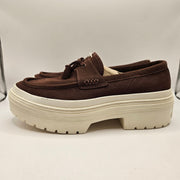 CONVERSE WOMEN'S 11 ALL STAR LUGGED HEEL LOAFER PLATFORM BROWN SUEDE A15552C