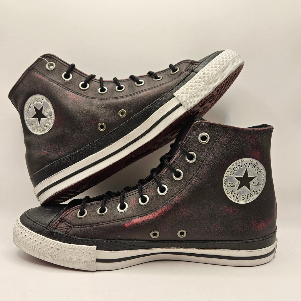 CONVERSE RARE M7.5 W9.5 CHUCK TAYLOR LEATHER HI BLACK CRANBERRY 125569C NWOB