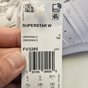 ADIDAS ORIGINALS WOMEN'S 7.5 SUPERSTAR TRIPLE WHITE NWOB FV3285