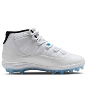 AIR JORDAN MEN'S 9.5 JORDAN 11 MID TD WHITE BLUE FOOTBALL CLEATS HM7324-104