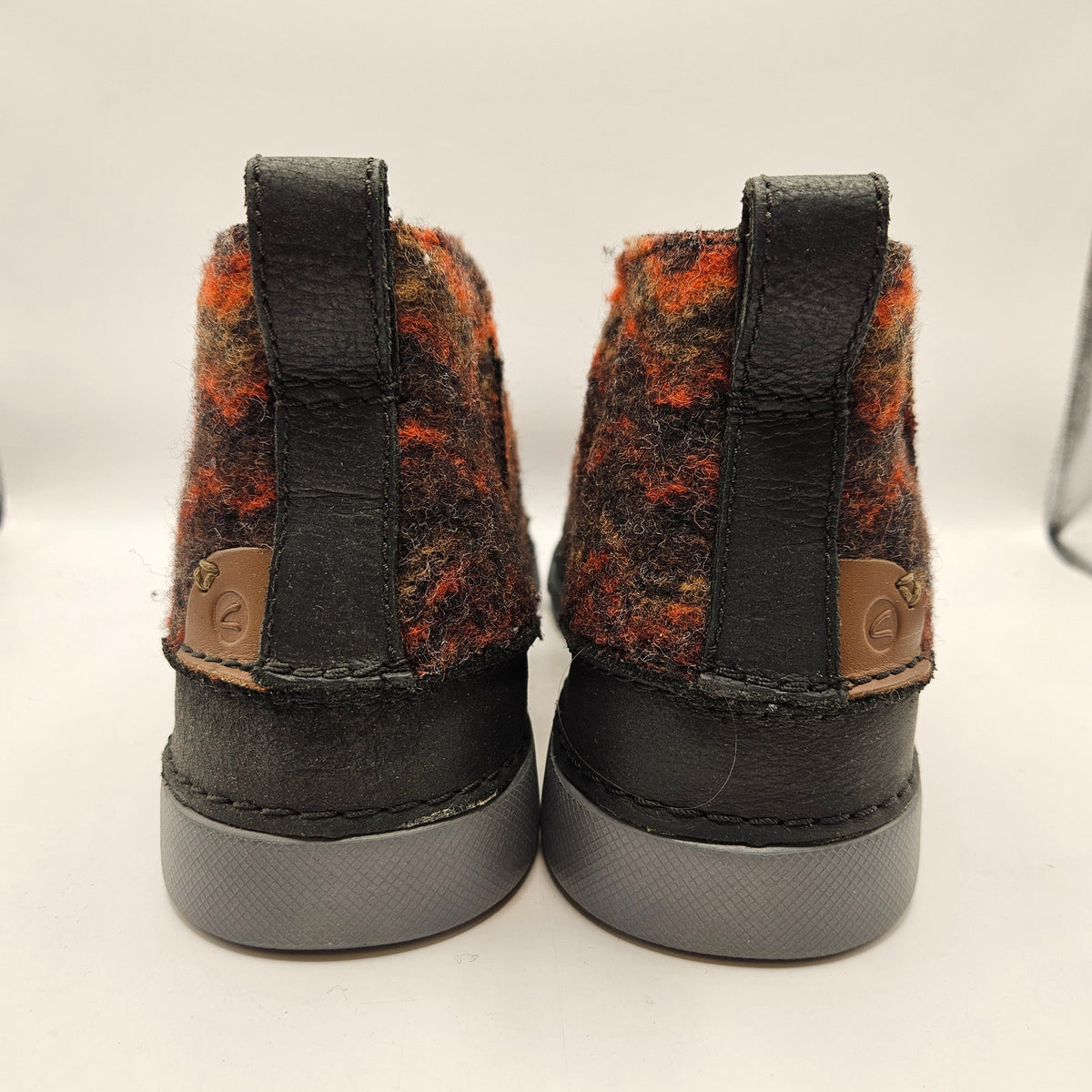 CLARKS MEN'S 9 GERALD ANKL BOOT SLIPPERS ORTHOLITE CHELSEA WOOL