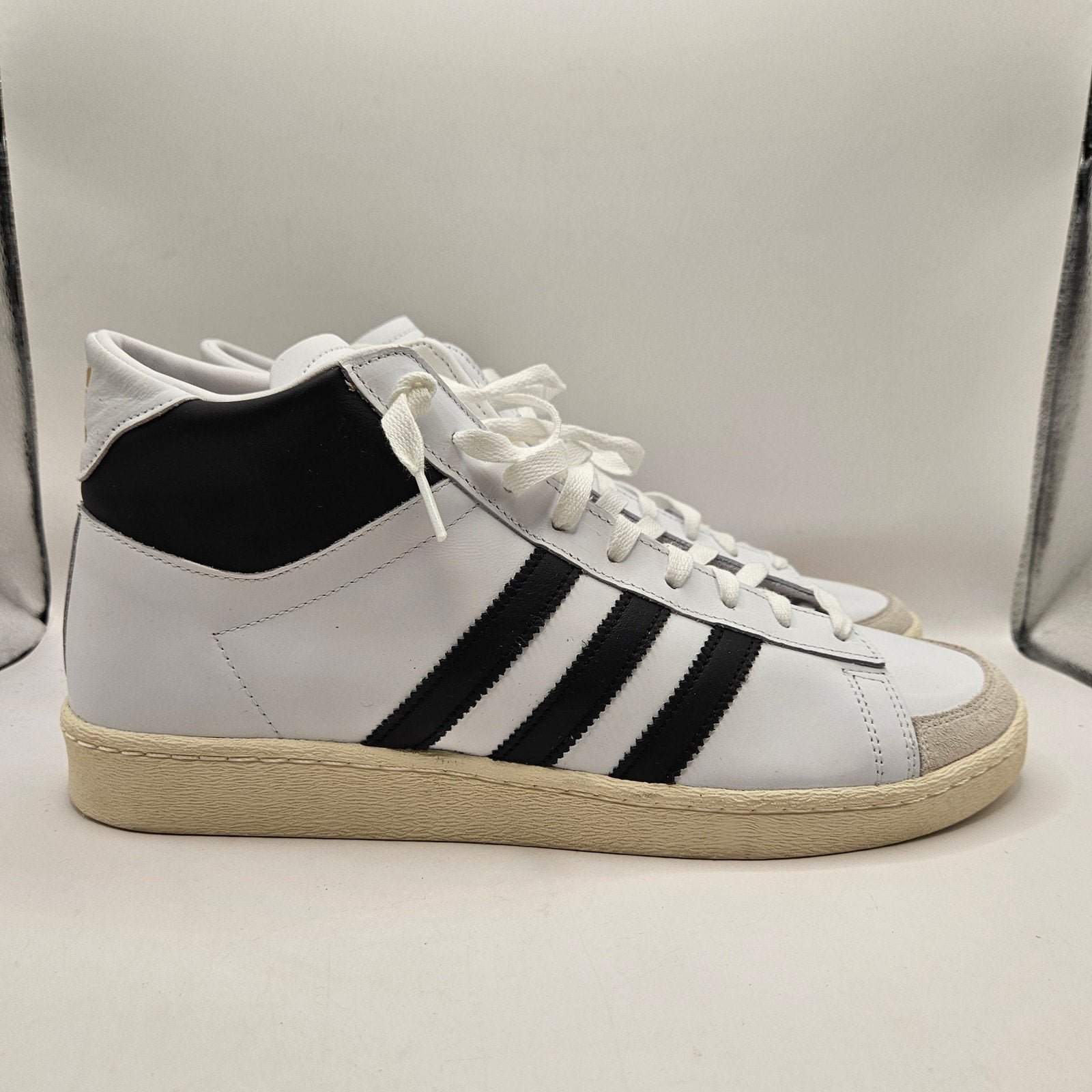ADIDAS ORIGINALS MEN'S 13 JABBAR HI CLOUD WHITE CORE BLACK JI3445 NWOB
