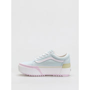VANS WOMEN'S 10 OLD SKOOL STACKED PLATFORM BLUE WHITE PINK NIB
