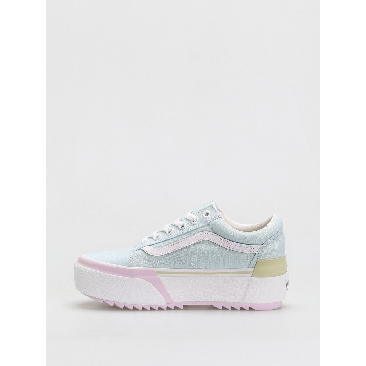 VANS WOMEN'S 10 OLD SKOOL STACKED PLATFORM BLUE WHITE PINK NIB