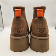 UGG WOMEN'S 9 PLATFORM MINI BOOTS BROWN SUEDE ULTRA MINI 1168170 NWOB