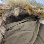 THE NORTH FACE WOMEN'S XXL MILITARY OLIVE GREEN ARCTIC PARKA II DOWN FUR