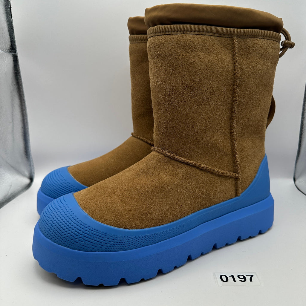 UGG Men's 10 Classic Short Weather Hybrid Chestnut Big Sky Blue Suede Boot 1143992