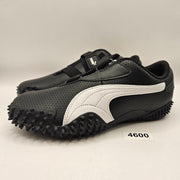 PUMA WOMEN'S 7.5 MOSTRO PERFORATED BLACK WHITE LEATHER SHOES 400992-02