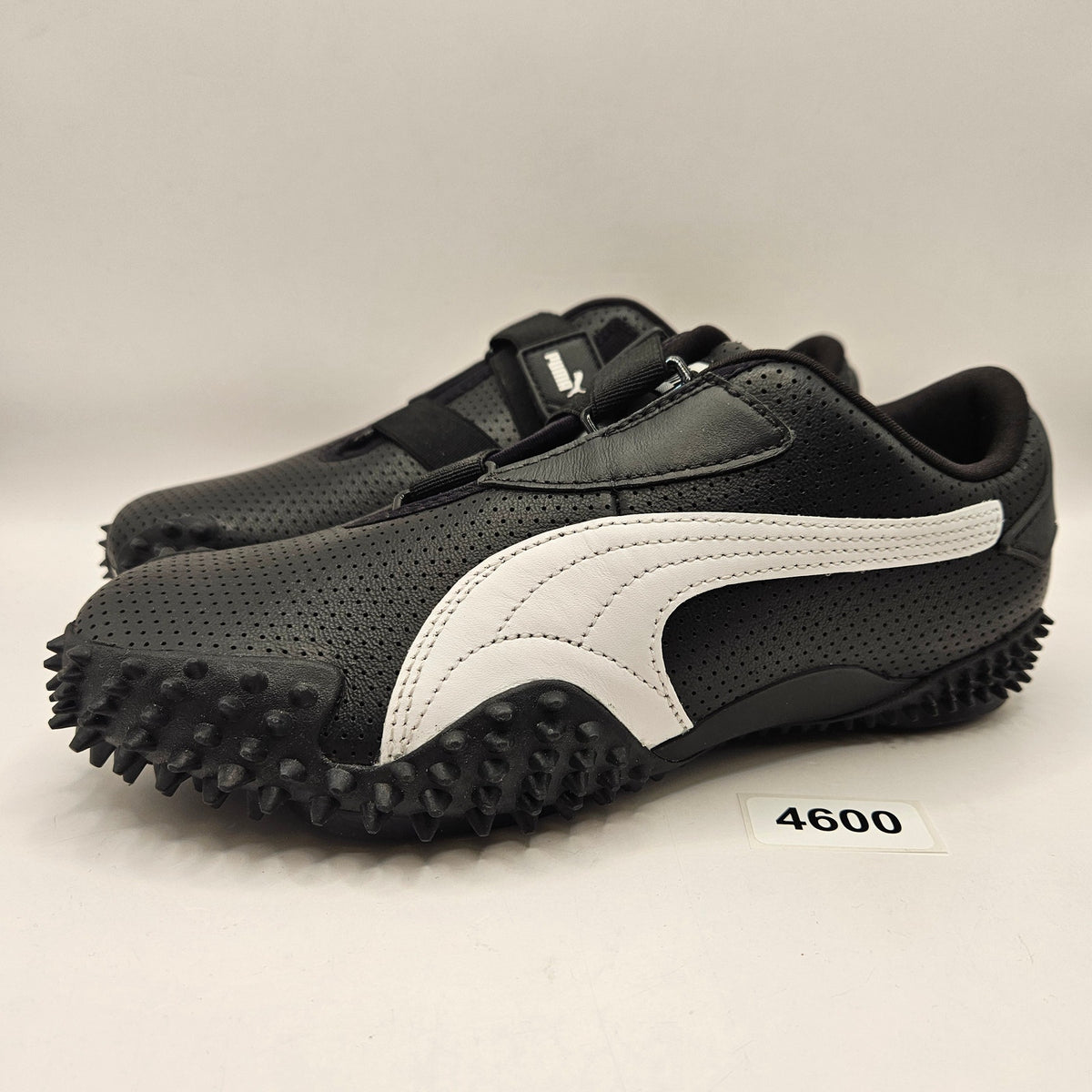 PUMA WOMEN'S 7.5 MOSTRO PERFORATED BLACK WHITE LEATHER SHOES 400992-02