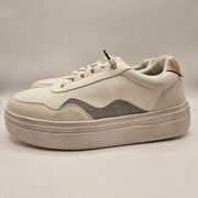 HEY DUDE WOMEN'S 9 HUDSON LIFT METALLIC SNEAKERS WHITE 41985-100