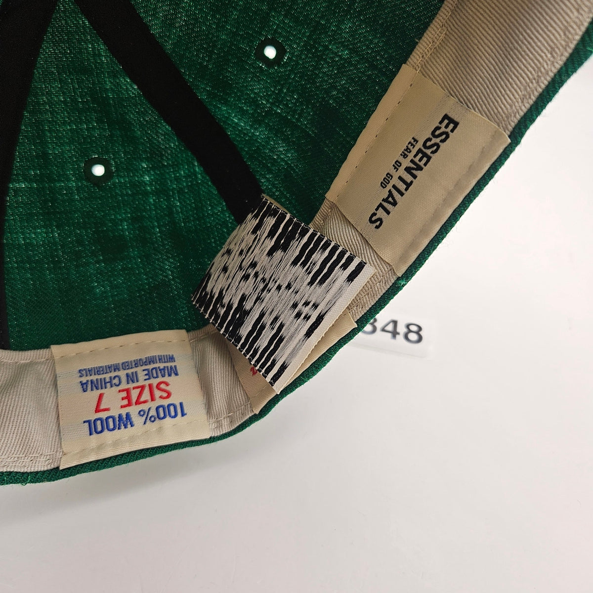 NEW ERA X FEAR OF GOD FITTED HAT GREEN 60224485 SIZE 7 FOG ESSENTIALS NWT