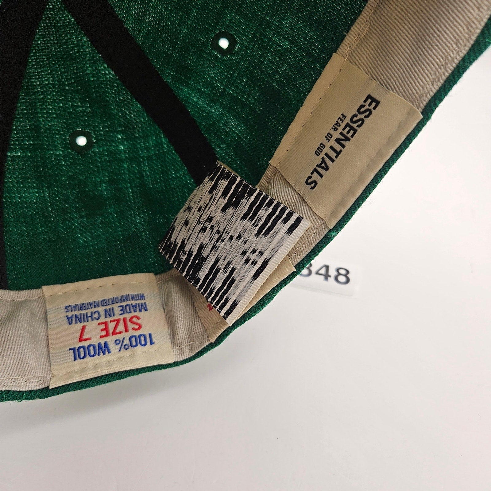 NEW ERA X FEAR OF GOD FITTED HAT GREEN 60224485 SIZE 7 FOG ESSENTIALS NWT