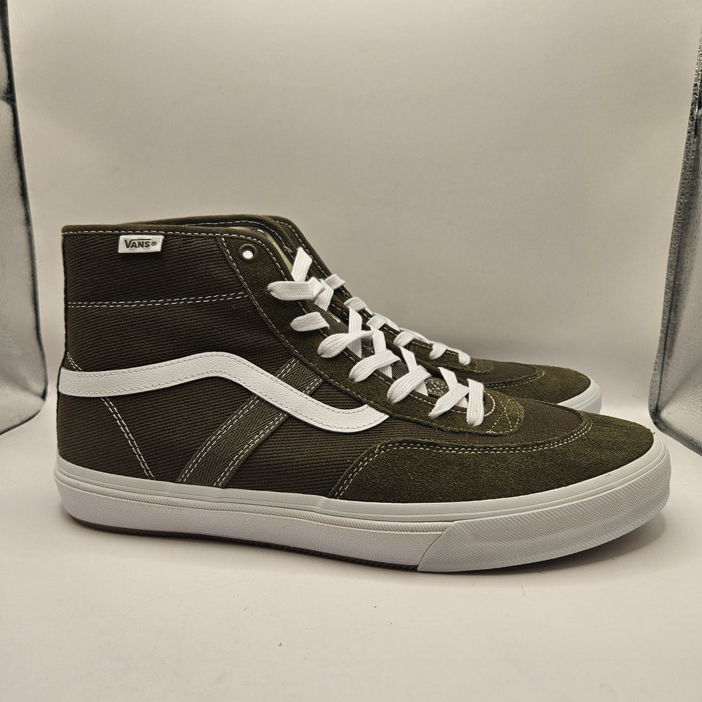 VANS MEN'S 13 CROCKETT HIGH DARK OLIVE TURE WHITE NWOB