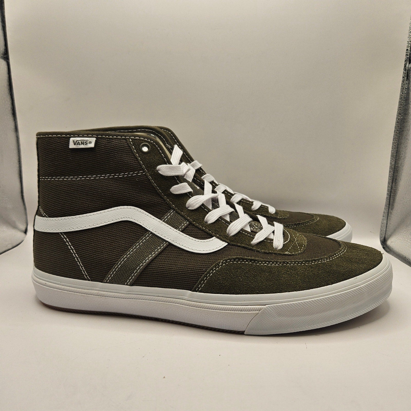 VANS MEN'S 13 CROCKETT HIGH DARK OLIVE TURE WHITE NWOB