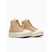 CONVERSE WOMEN'S 9 CTAS A08721C LIFT HI PLATFORM QUILTED KHAKI FLORAL