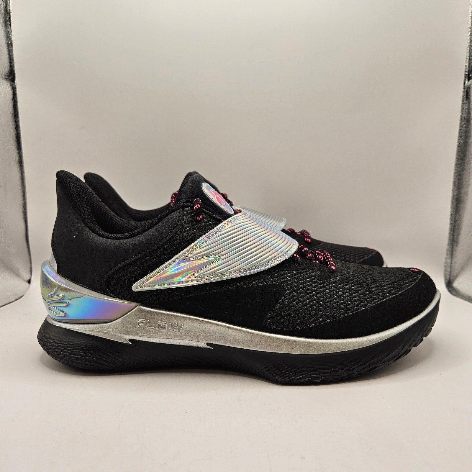 UNDER ARMOUR MEN'S 10.5 CURRY FOX 1 GAMER BLACK SILVER 6001920-001 NWOB