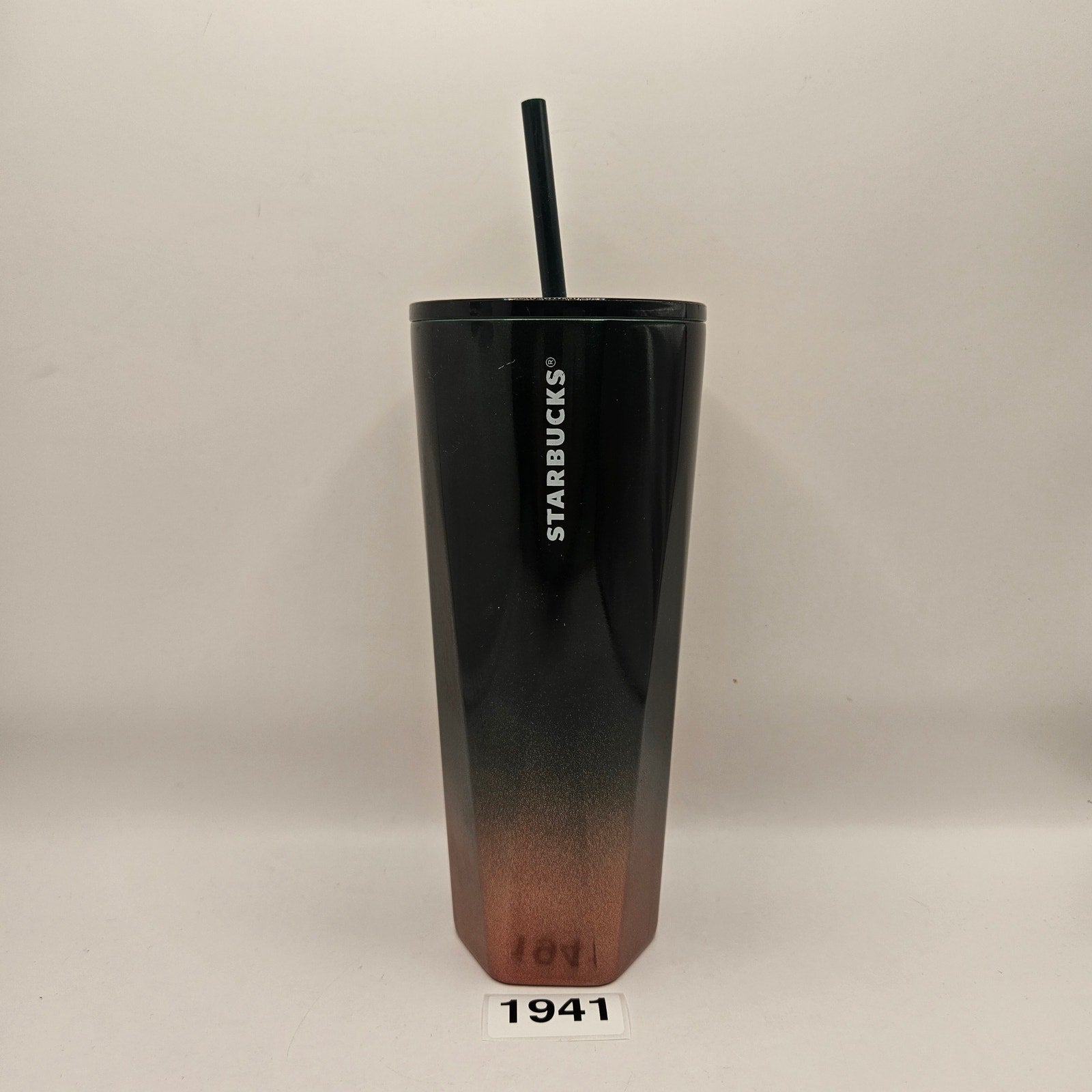 STARBUCKS WINTER HOLIDAY GREEN & ROSE GOLD GLITTER TUMBLER NWT