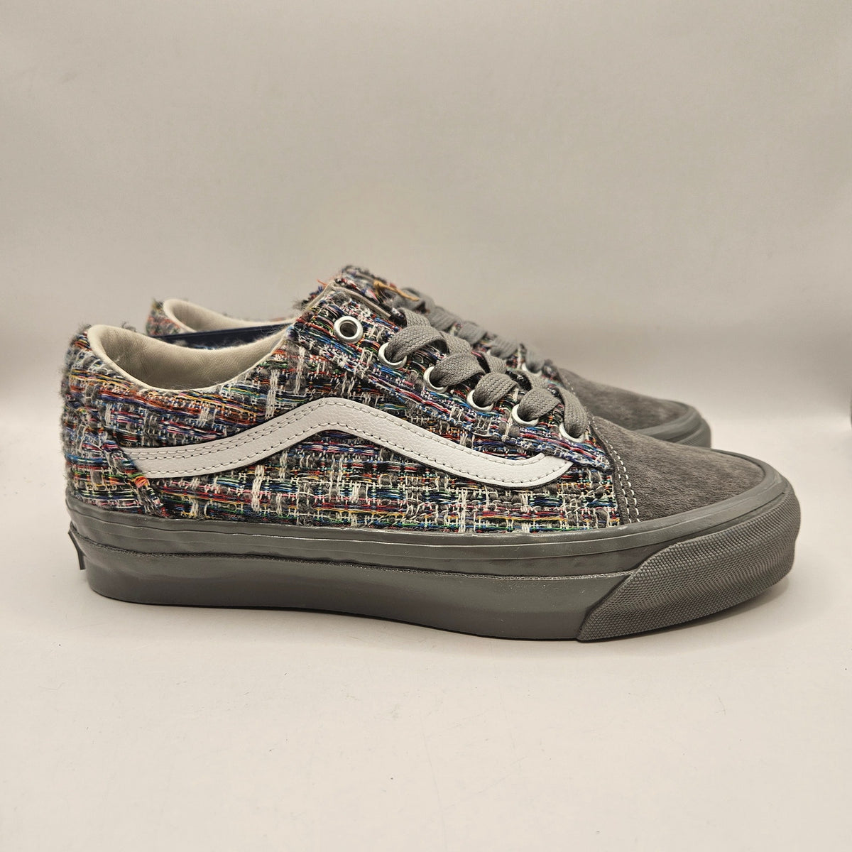 VANS WOMEN'S 7 OLD SKOOL LOW TOP SNEAKER TWEED FROST GRAY LX NWOB