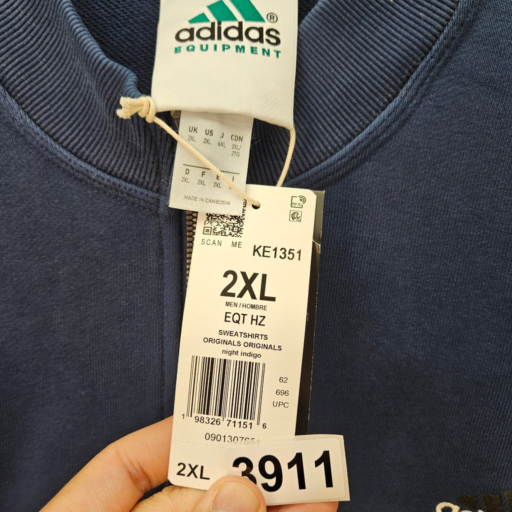 ADIDAS EQT MEN'S 2XL HALF ZIP TOP NIGHT INDIGO NWT KE1351 VINTAGE OG STYLE